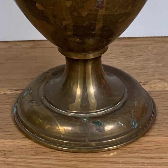 VTG Brass Coffee Pot Pedestal Boho Decor Large Tea Bohemian Accent - Picture 11 of 11